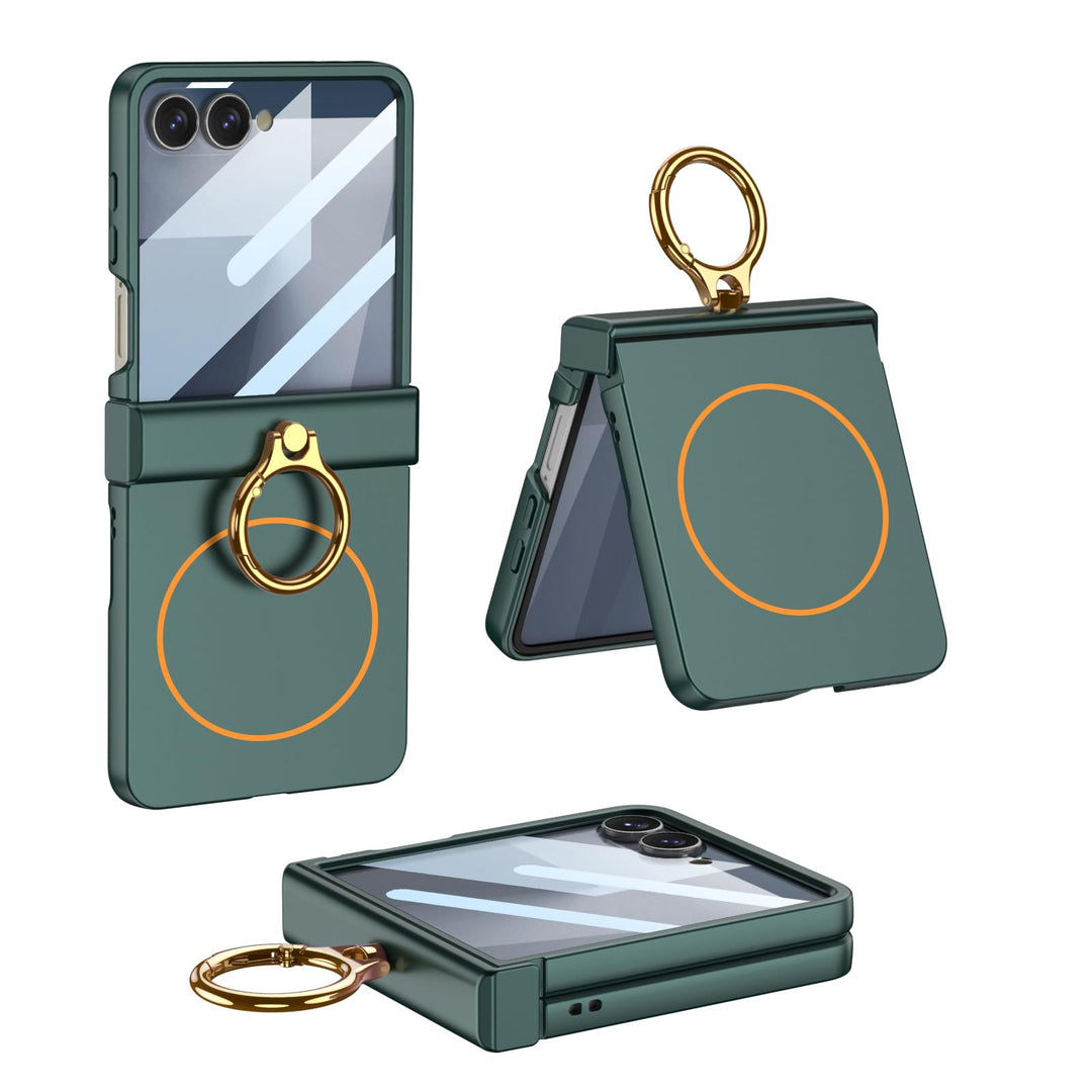 COQUE Handyhülle für Samsung Flip 7 mit HD-Folie, Scharnier-Vollschutz, schlanke, ultradünne magneti