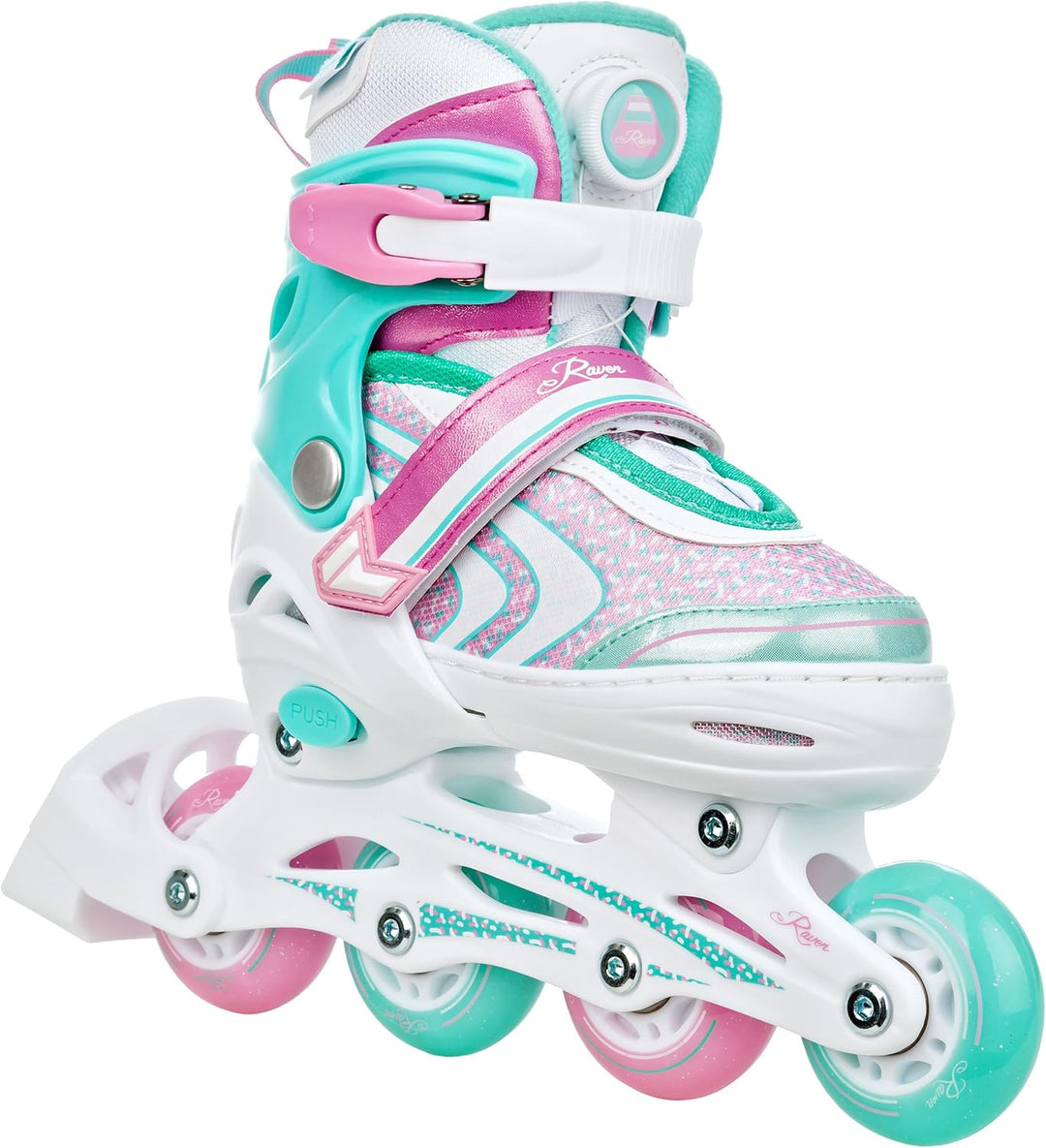 RAVEN 3in1 Inline Skates Triskates Rollschuhe Inliner für Kinder Mädchen verstellbar 30-33 (18,5cm-2