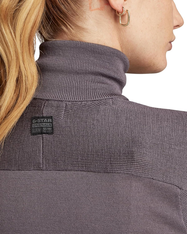 G-STAR RAW Damen Core Slim Turtle Knitted Pullover Knits XS Grau (Rabbit D23678-b692-g077), XS Grau