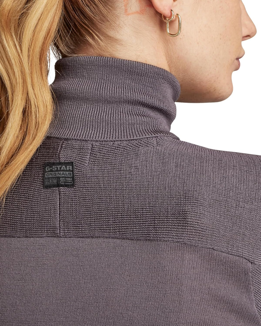 G-STAR RAW Damen Core Slim Turtle Knitted Pullover Knits XS Grau (Rabbit D23678-b692-g077), XS Grau