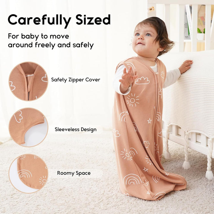 Yoofoss Schlafsack Baby Sommer 0.5 Tog - 3er Pack 84cm/12-18 Monate 100% Baumwolle Sommerschlafsack