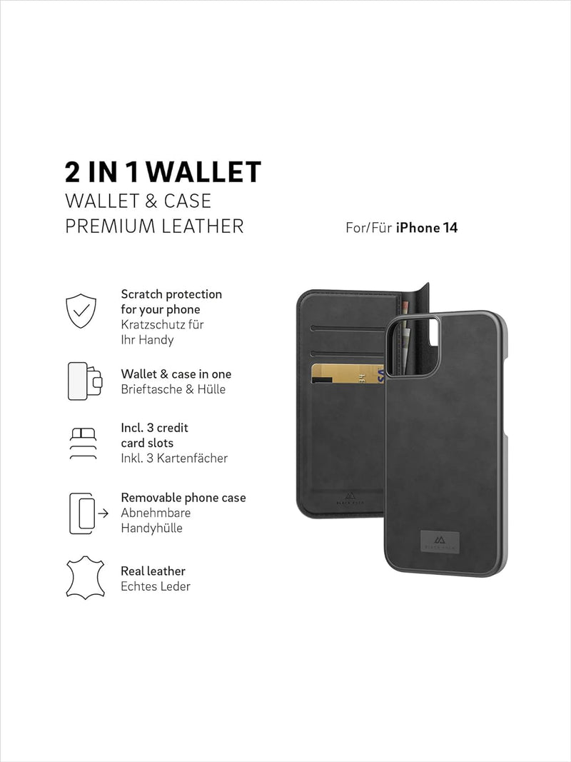 Black Rock - Hülle 360 Grad Klapphülle 2-In-1 Leder Wallet Passend für Apple iPhone 14 I Handyhülle,