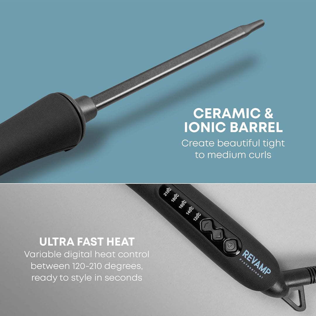 Revamp Progloss Tight Curl Stick - Dünner Korkenzieher Lockenstab für kleine bis mittlere Locken, Ko