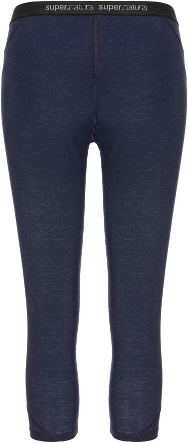 super.natural Damen Funktions-Unterhose, 3/4 Länge, Mit Merinowolle, W BASE 3/4 TIGHT 175 Nachtblau
