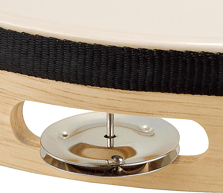 Nino Percussion NINO25 Holztamburin mit Fell 25,4 cm (10 Zoll) einreihig