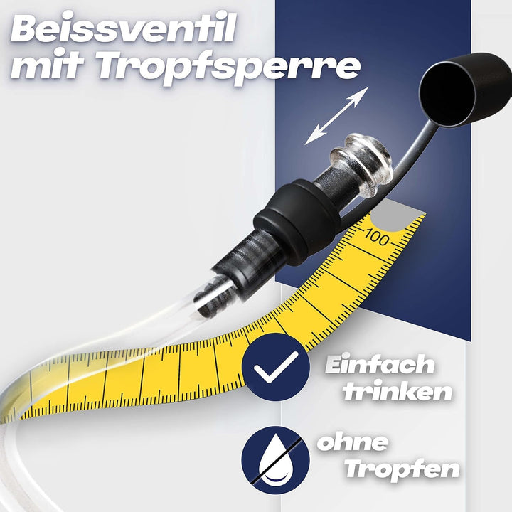 SASMO® Trinkblase 2l | mit isoliertem Trinkschlauch, Trinkblase 2L - isolierter Schlauch