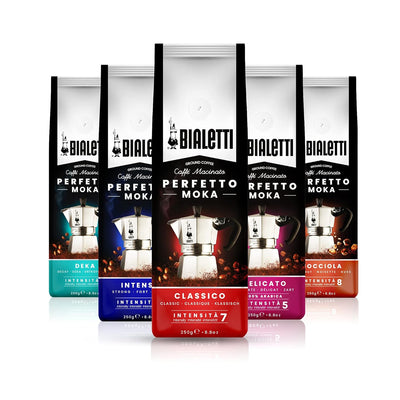 Bialetti - Perfetto Moka Nocciola: Gemahlener Kaffee mit mittlerer Röstung, Haselnuss-Aroma, 250g x