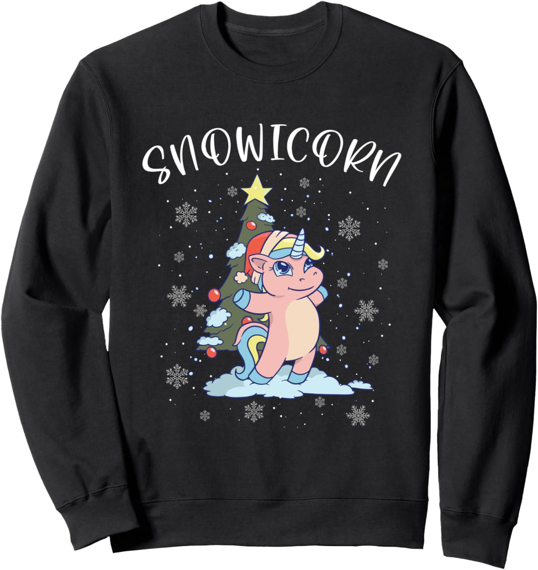 Einhorn Weihnachten Snowicorn Schneemann Sweatshirt