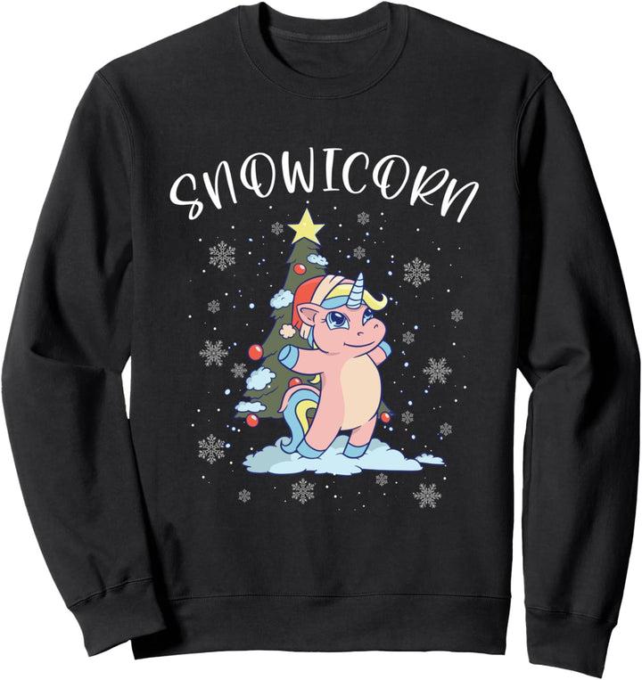 Einhorn Weihnachten Snowicorn Schneemann Sweatshirt