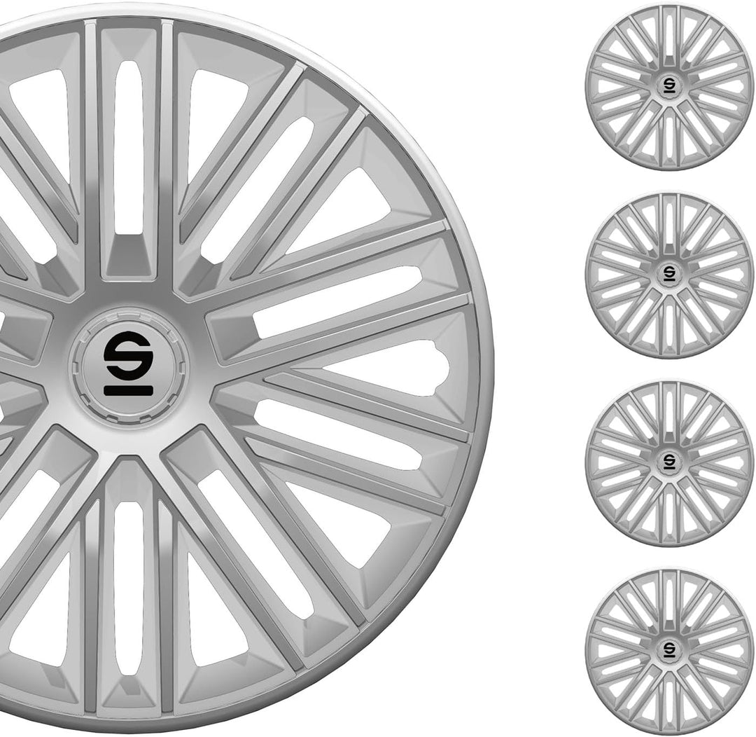 Sparco Radzierblenden Bergamo - 14-Zoll - Silber - Satz mit 4 Stück