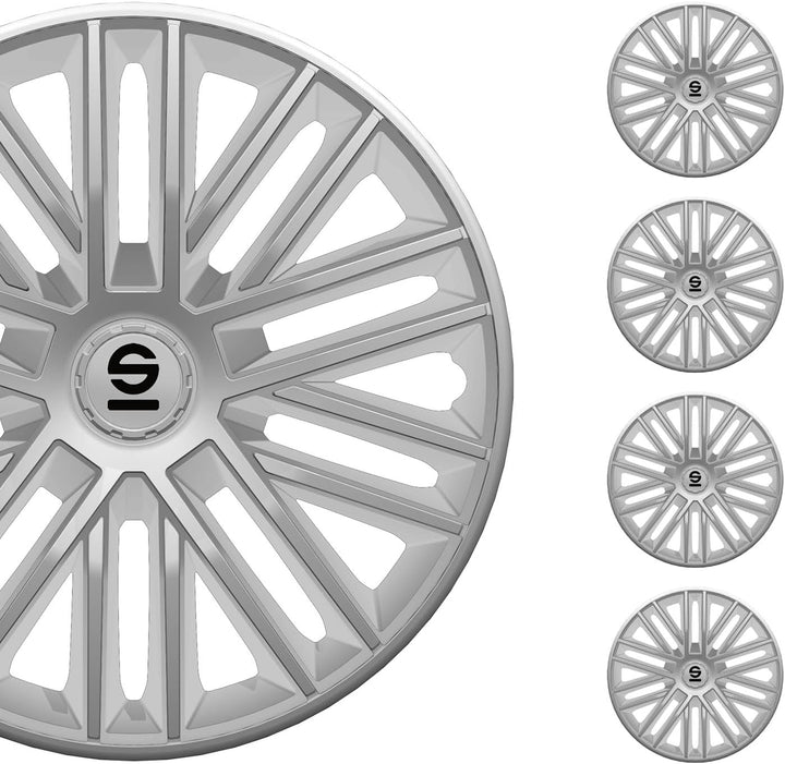 Sparco Radzierblenden Bergamo - 14-Zoll - Silber - Satz mit 4 Stück