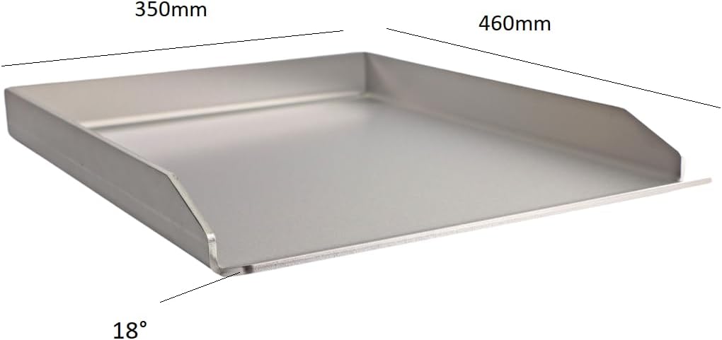 Kette´s Grillzubehör Edelstahl Plancha/Griddle-Plate/Bratplatte/Burger Platte 460 x 350mm 460 x 350m