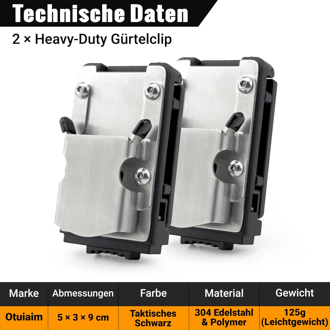 otuiaim [2 × ] Clip-on Werkzeug Gürtelclip - Clip-on Werkzeuggürtelhalter, 304 Edelstahl Werkzeugcli