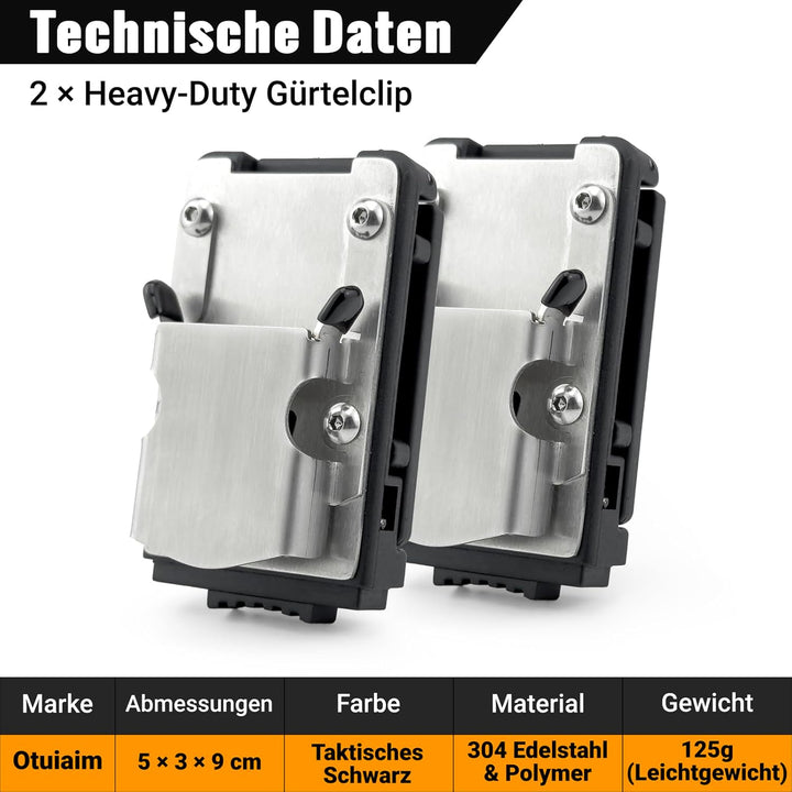otuiaim [2 × ] Clip-on Werkzeug Gürtelclip - Clip-on Werkzeuggürtelhalter, 304 Edelstahl Werkzeugcli