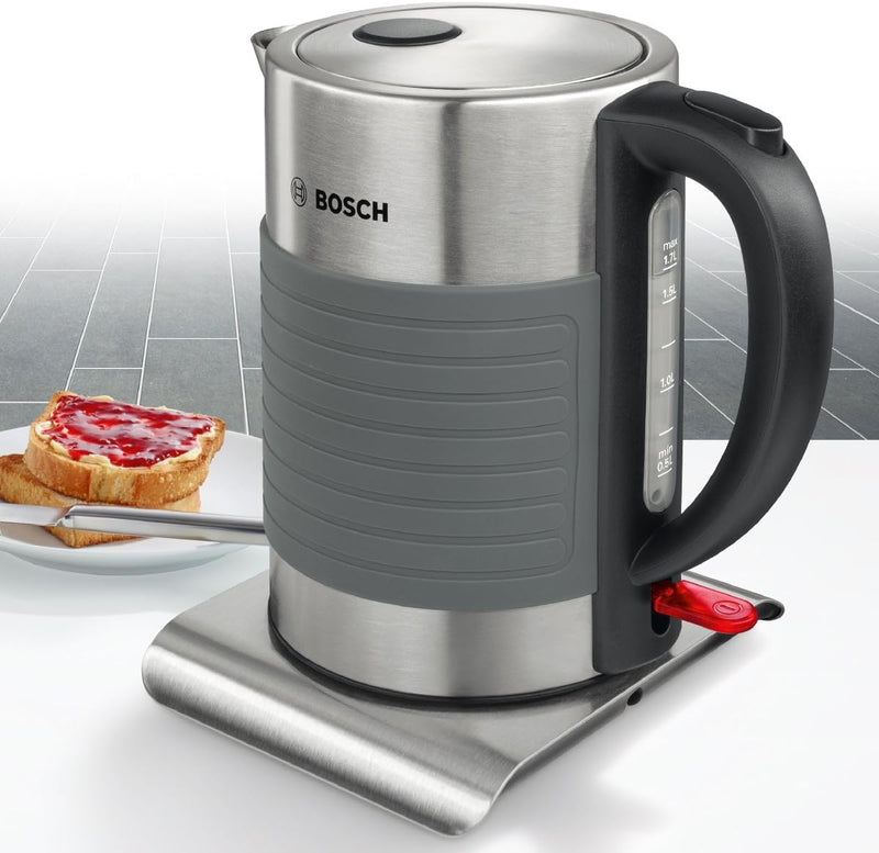 Bosch TWK7S05 Wasserkocher, Schwarz, Grau & TAT7S25 Toaster Bundle mit TAT7S25 Toaster