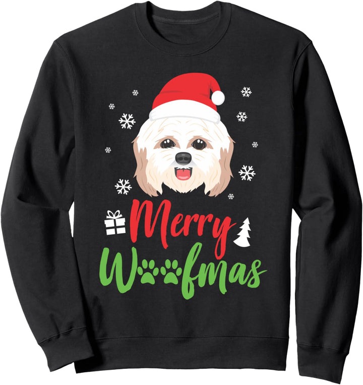 Weihnachtshund Havaneser Frohe Woofmas Geschenk Sweatshirt