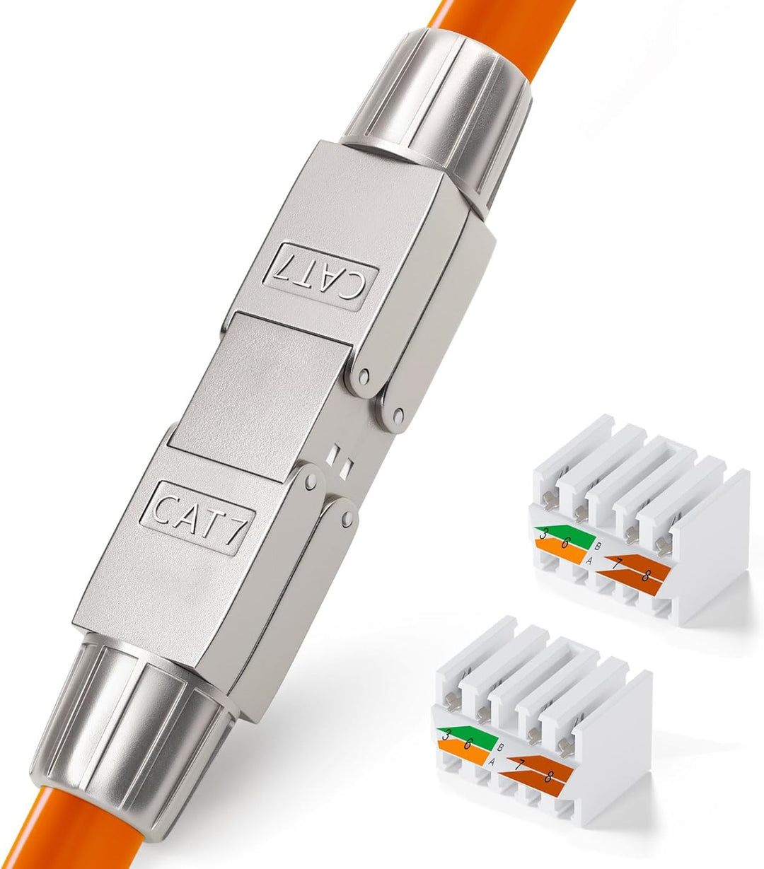 HB-DIGITAL 4x LSA werkzeugloser Netzwerkkabelverbinder Cat.7 STP feldkonfektionierbare Kupplung Adap
