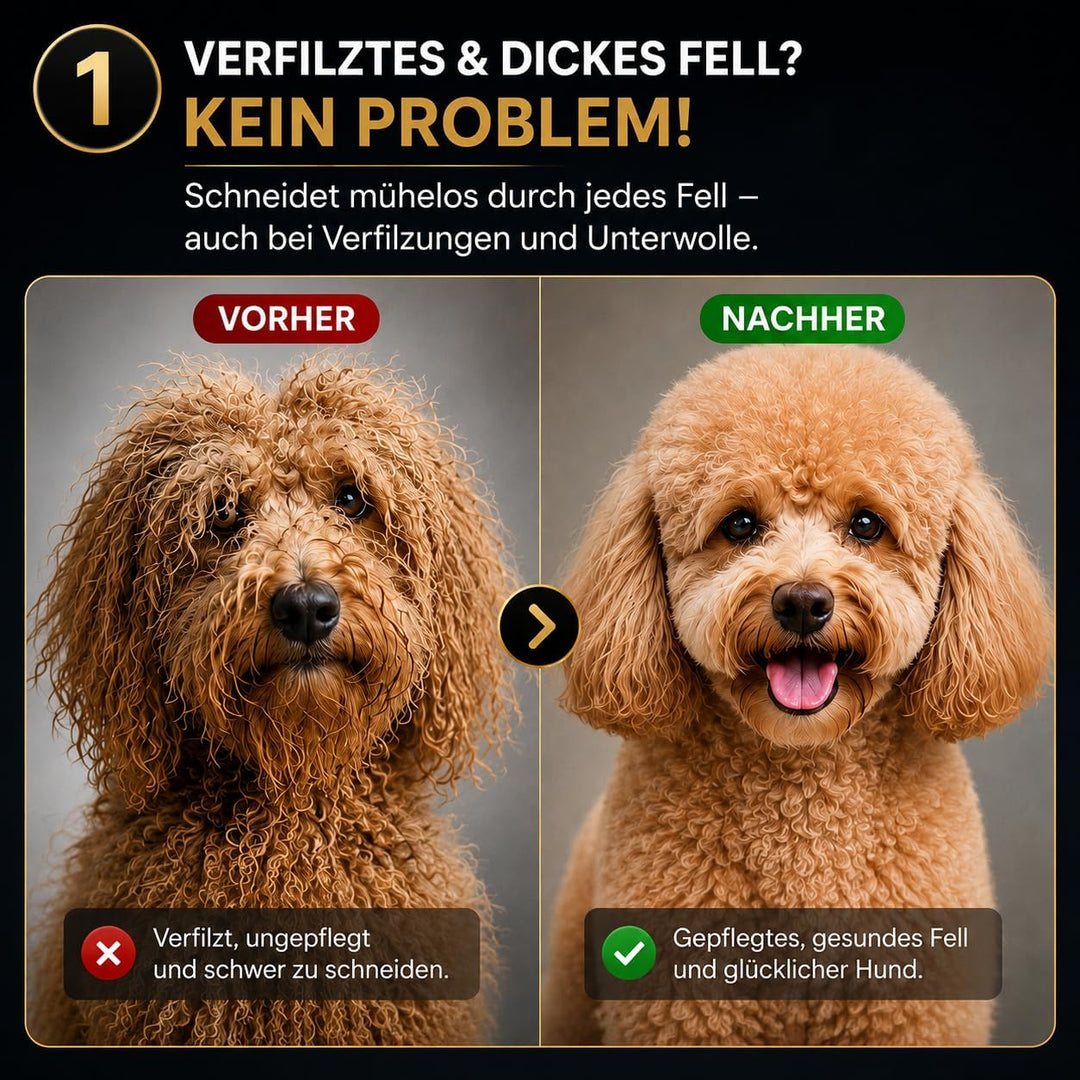 Hundeschermaschine Profi für Hunde & Katzen – FURLO Akkubella 7990 Tierhaarschneidemaschine für dich