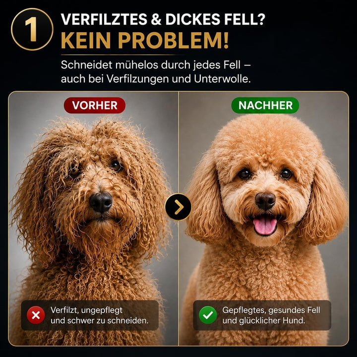 Hundeschermaschine Profi für Hunde & Katzen – FURLO Akkubella 7990 Tierhaarschneidemaschine für dich