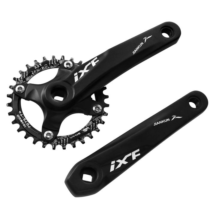 Mountainbike 170 mm Vierkant-Kurbelgarnitur mit 104 BCD 32/34/36/38T Kettenblatt, MTB-Kurbel aus Alu