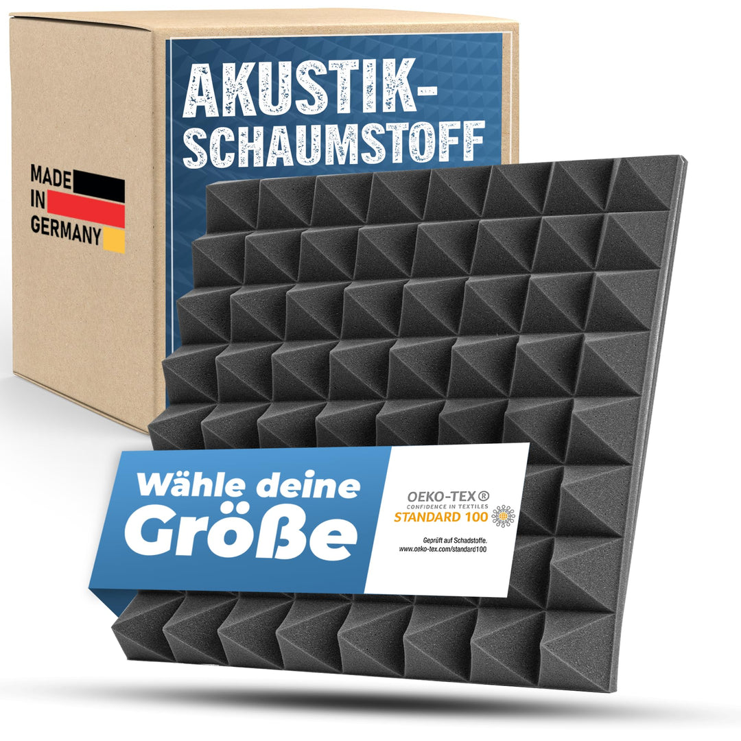 saarschaum Akustikschaumstoff Paneele – Effektive Schallabsorption – Pyramidenschaumstoff 200 x 50 x