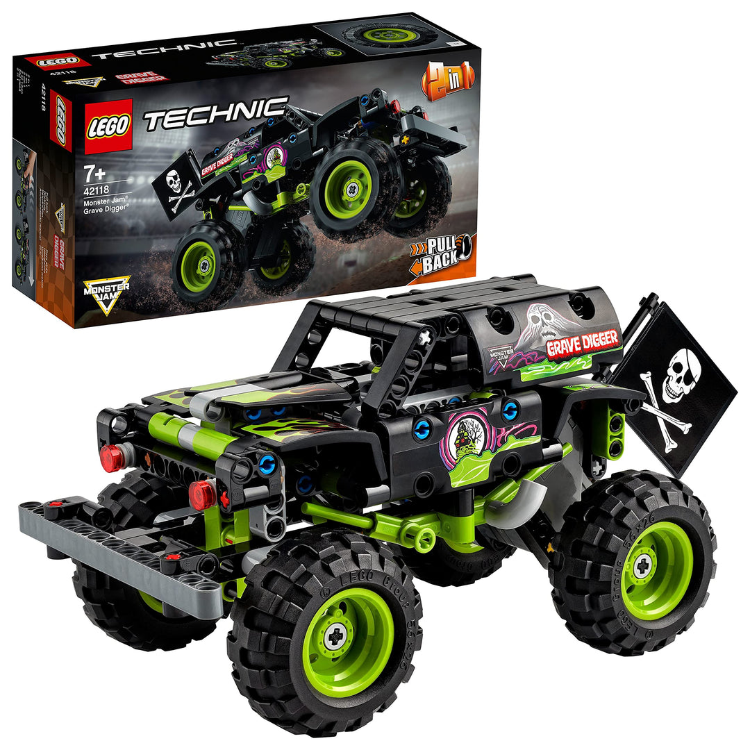 LEGO 42118 Technic Monster Jam Grave Digger Truck, Gelände-Buggy, 2in1 Auto-Set, Spielzeugauto mit R