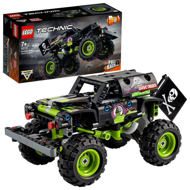 LEGO 42118 Technic Monster Jam Grave Digger Truck, Gelände-Buggy, 2in1 Auto-Set, Spielzeugauto mit R