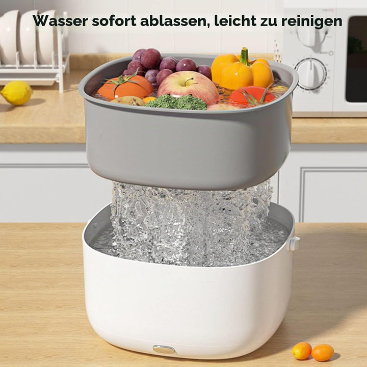 Obst -Gemüse -Waschmaschine, Obst -Gemüsereiniger -Gerätsreiniger mit einem Knopfstart für Obst, Gem