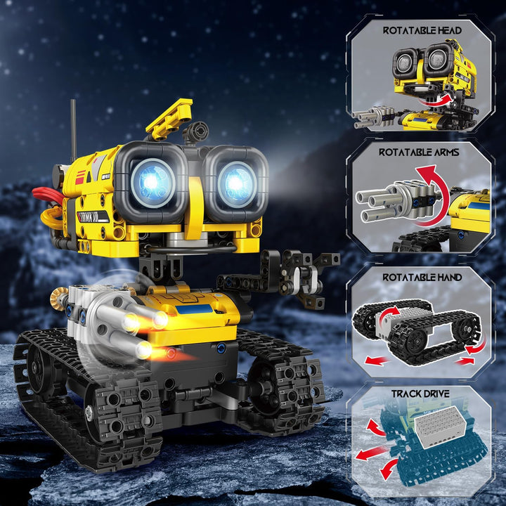 Technik Roboter Bauspielzeug für Kinder - 5 in 1 App & Fernsteuerung Technik Spielzeug, Wall Robot/E