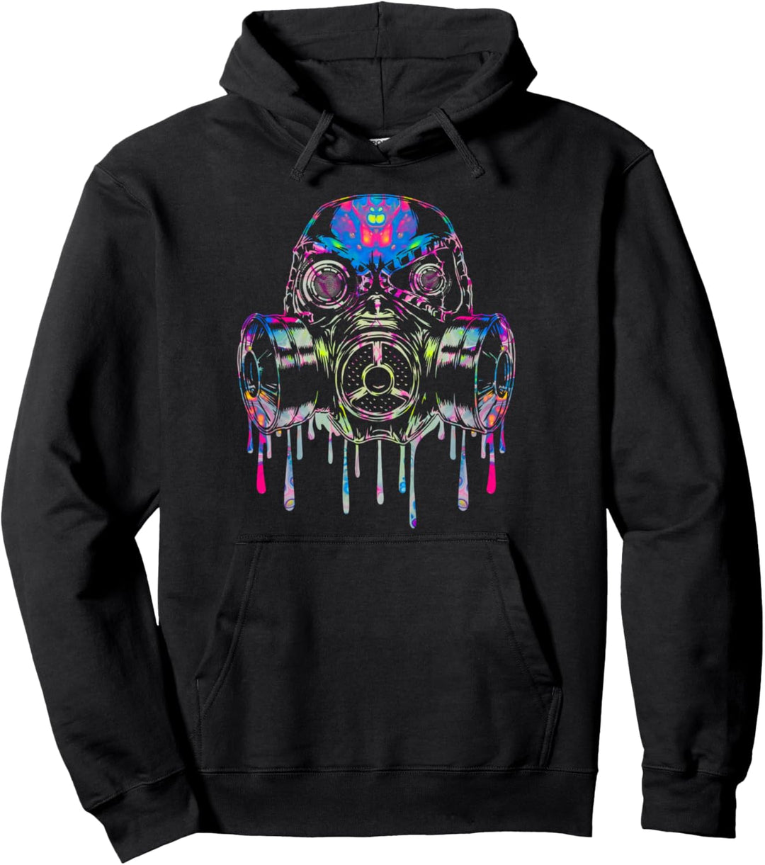 Vintage Cyber Dripped Doomsday Preppers Gasmaske Pullover Hoodie
