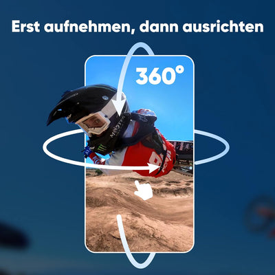 Insta360 X3 Motorrad-Bundle - wasserdichte 360°-Actionkamera mit 1/2"-Sensor, 5,7K 360°, 72MP 360°-F