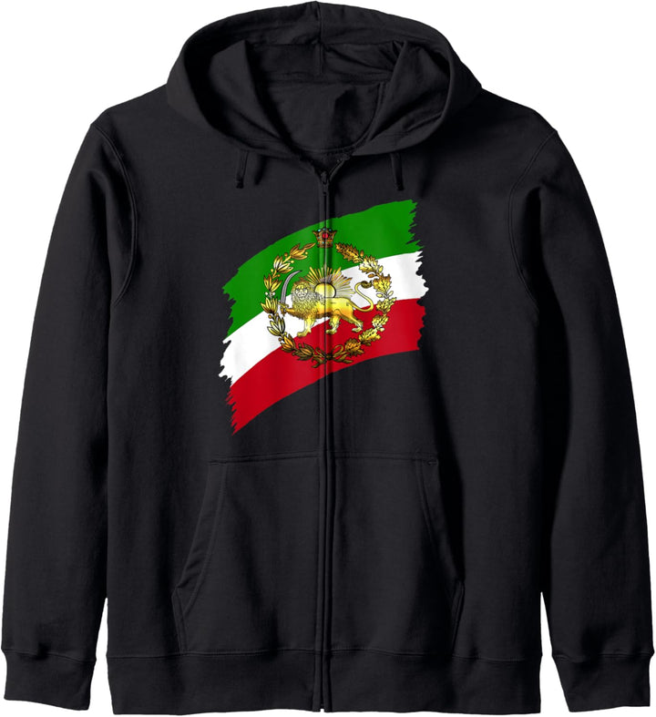 Iran flag with lion and crown Kapuzenjacke