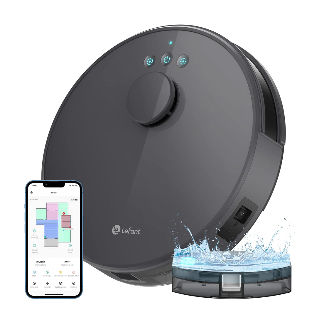 LEFANT M1 Roboter-Staubsauger, Bodenwischen mit Multi-Floor-Mapping, 4000 Pa, LDS-Navigation, Grau M