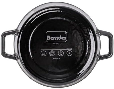 Berndes Serviertopf B.iron 0,75L mit Deckel - 14 cm - Gusseisen mit Emaillebeschichtung - Kochtopf z