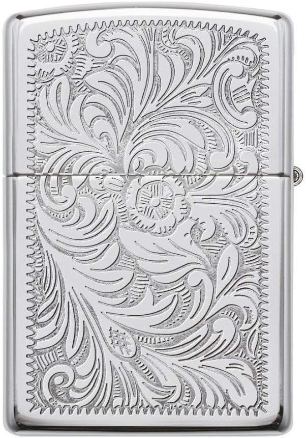 Zippo 352 60000813 Venetian Chrome Feuerzeug, Messing, Silber, 5, 5cm