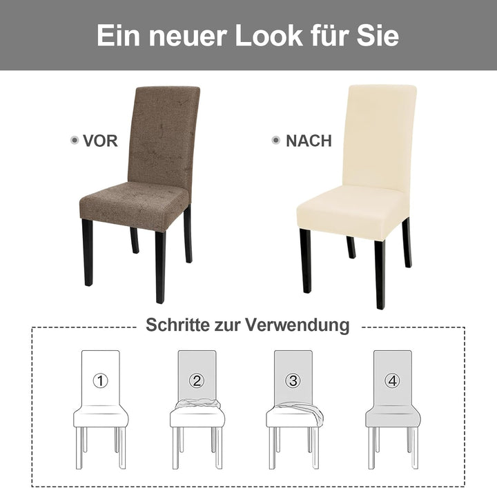 Yugarlibi Stuhlhussen 6er Set Stretch Stuhlhussen Schwingstuhl Elastische Hussen Stuhlbezug Abnehmba