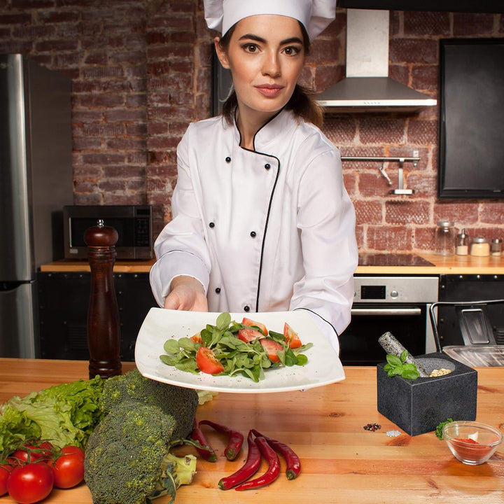 Relaxdays Mörser mit Stössel, Granit, poliert, für Gewürze & Kräuter, 500 ml, Steinmörser BxT: 14,5