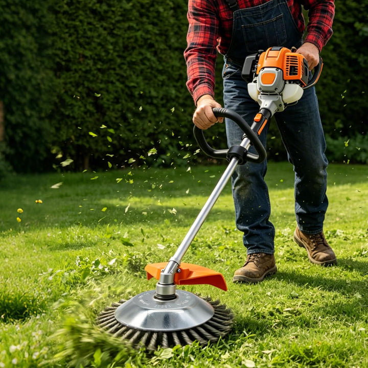 JKKLCC 200mm Unkrautbürste Freischneider mit 25.4mm Bohrung,Profi Trimmer Wildkrautbürste für Stihl