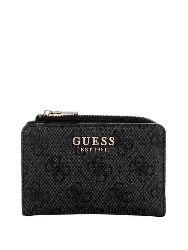 GUESS Damen Laurel Zip Around Card Case Wallet, Coal Logo