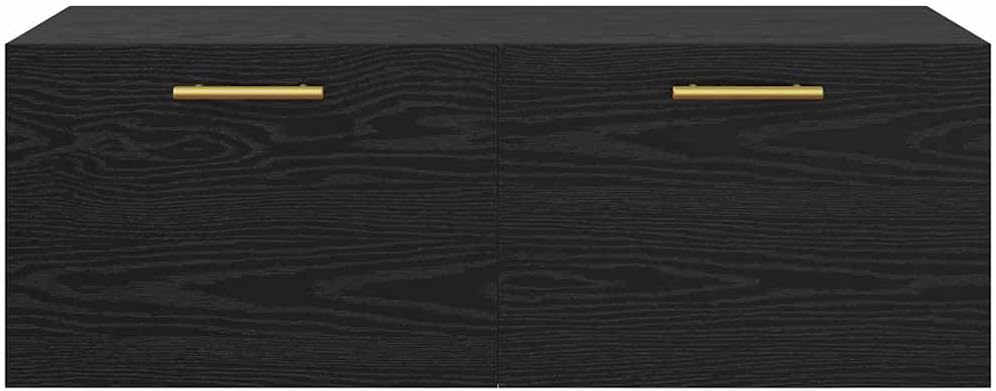 vidaXL Wandschrank Schwarz Eichen-Optik 100 x 36,5 x 35 cm, Wohnzimmer, moderner Stil, viel Stauraum