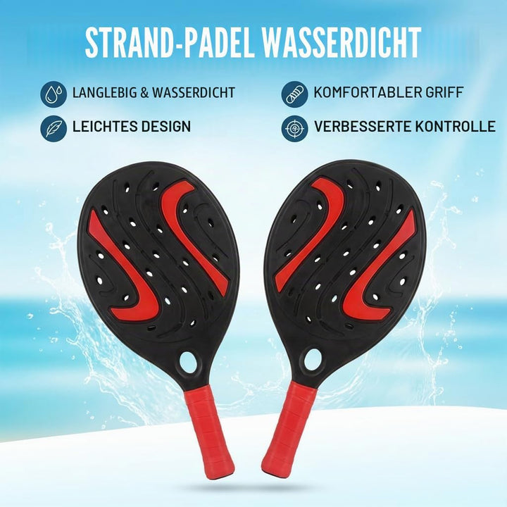 Paar Strandschläger Padel Beach Tennis mit weichem Ball Set Schläger aus Holz Meer, Strand, Pool, Me