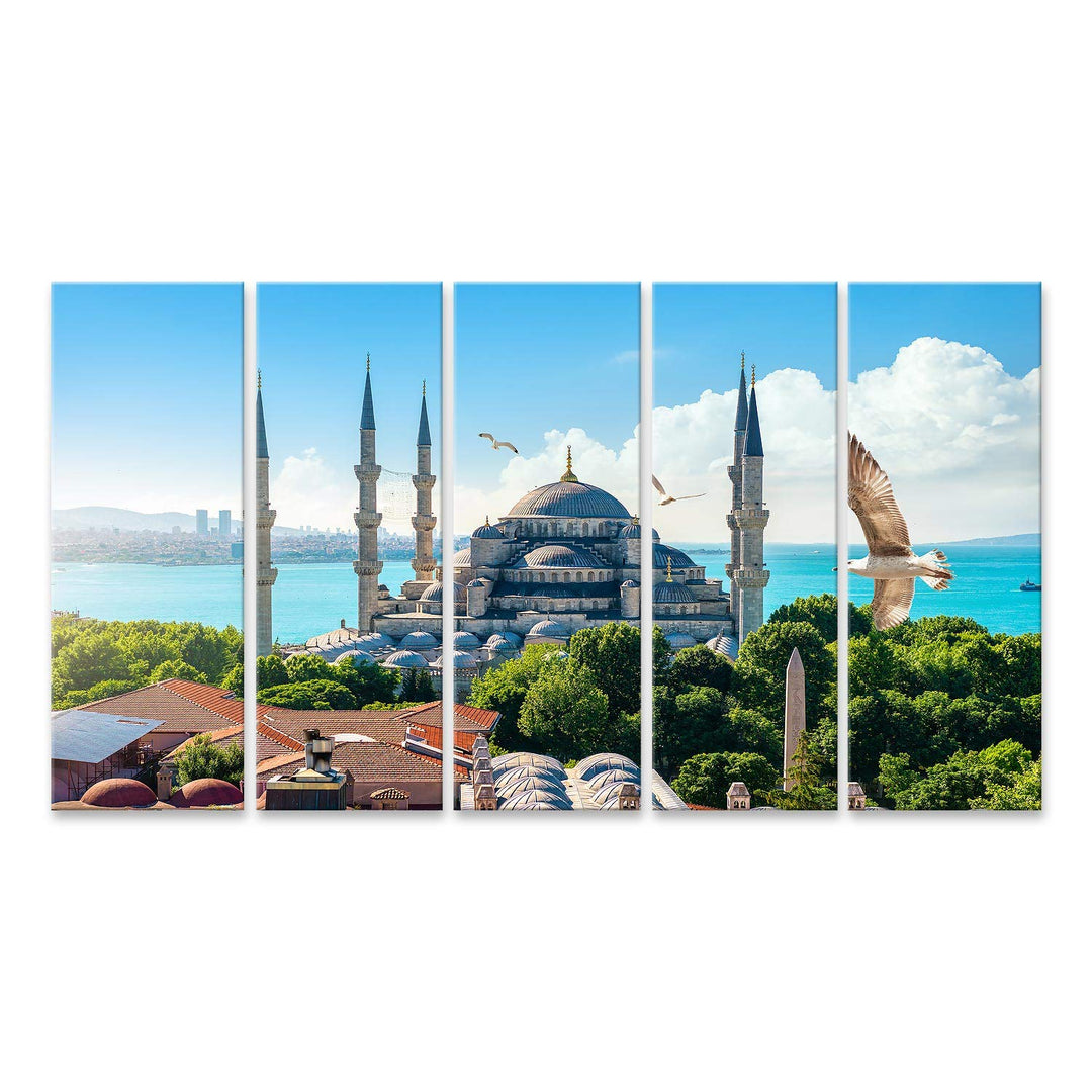 islandburner Bild auf Leinwand Blaue Moschee Am Bosporus Istanbul Türkei Bilder Wandbilder Poster Le