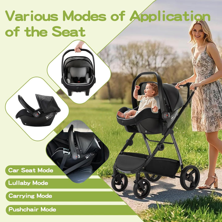 Kinderwagen 3 in 1, Stroller Set ist ein mit einer Hand faltbarer Aluminiumrahmen, Bergsteiger Kinde