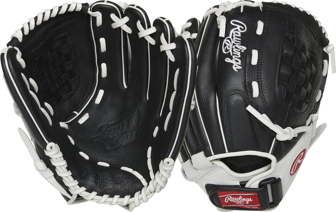 Rawlings Shut Out Youth Softball Glove Series Rechte Hand Wurf 30 cm (12 Zoll) - Korbnetz schwarz /