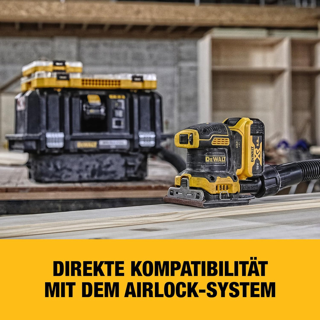 Dewalt 18 Volt Akku-Vibrationsschleifer DCW200NT (bürstenloser Motor, elektronische Drehzahlregulier