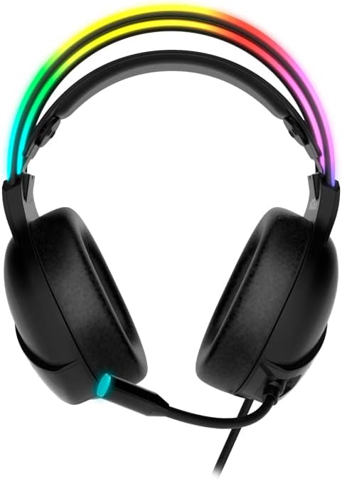 KROM Gaming KLAIM -NXKROMKLAIM Kopfhörer mit Mikrofon, Rainbow RGB LED Stereo-Sound, 50 mm Lautsprec