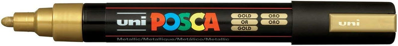 POSCA uni-ball 182520 - POSCA Marker mit mittelfeiner Rundspitze, 8er Set, Metallic Metallfarben 8 S