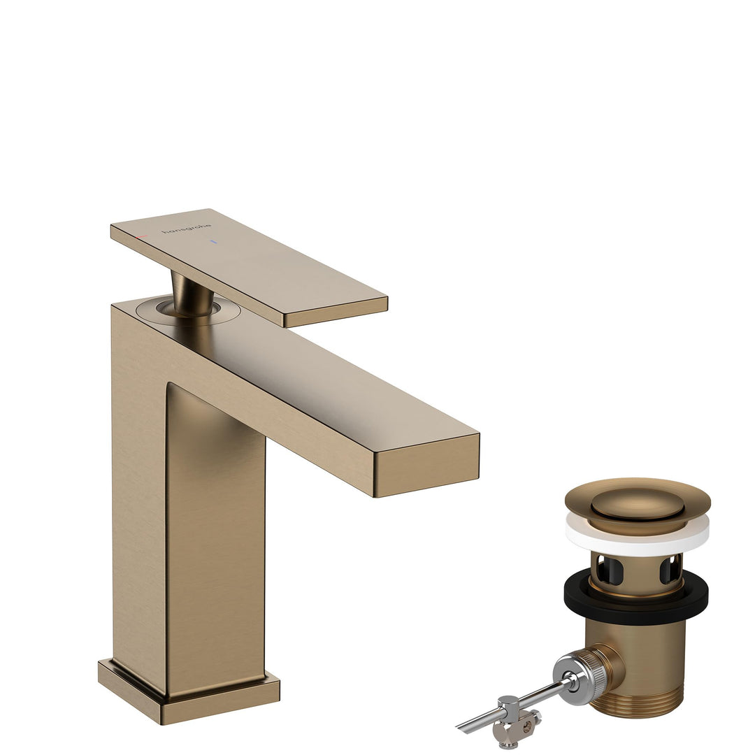 hansgrohe Tecturis E - Waschtischarmatur mit Zugstangen-Ablauf, energiesparend (CoolStart), Wasserha