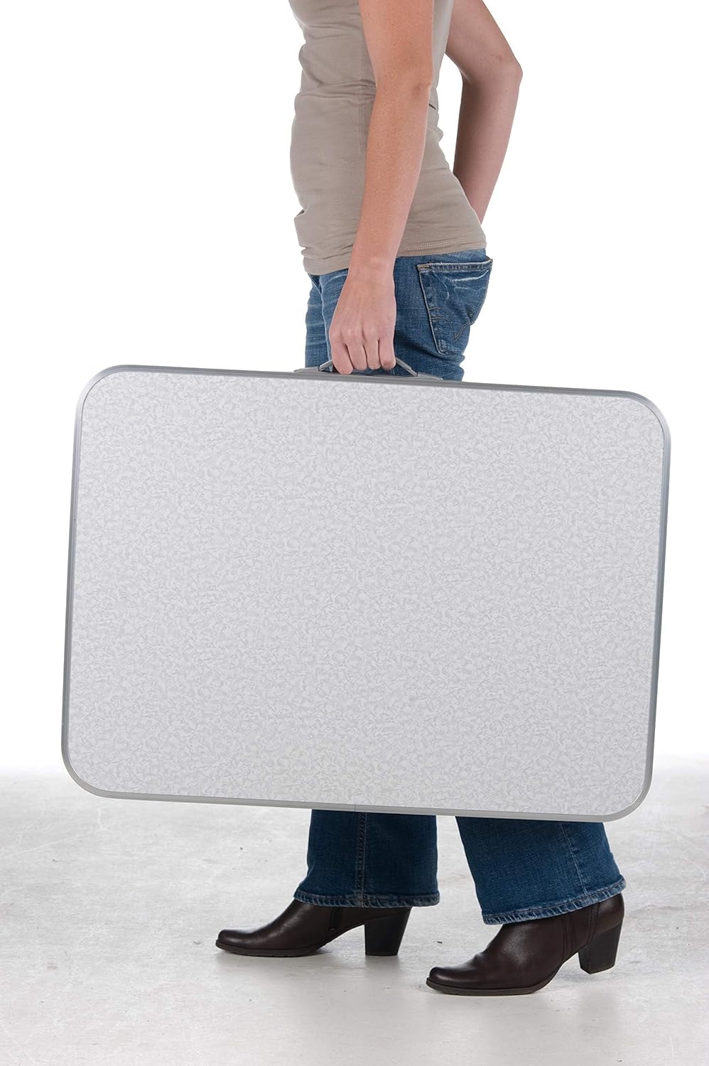 Camp Active Klapptisch - Höhenverstellbare Tischfüsse - Ultraleicht aus Aluminium - 75x55x60cm Silbe