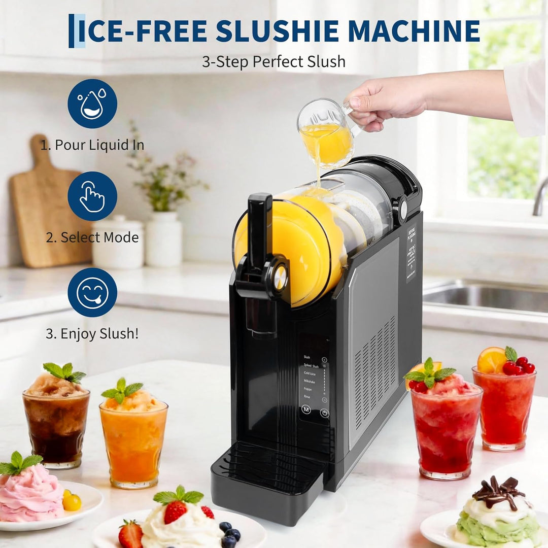 Slush Maschine für Zuhause 2,5L, 5-in-1 Eismaschine für Slushies, Cocktails, Milchshakes, Frappé & F